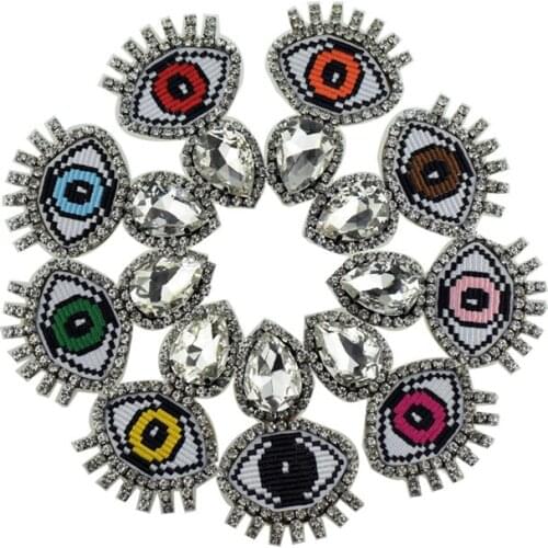 2020 New Fashion Handmade Statement Embroidery Eye Drop Earrings for Women Vintage AAA CZ Rhinestone Wedding Party Earrings Gift