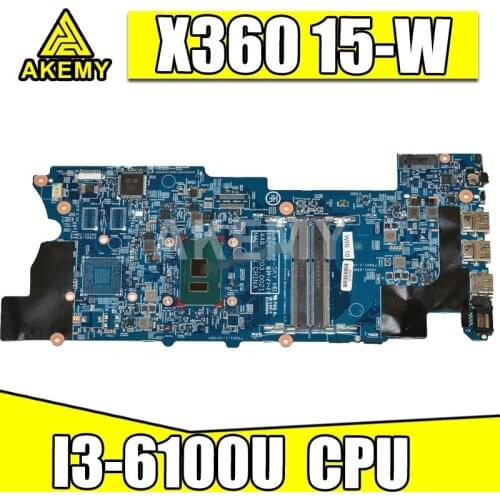 AKemy 860592-001 For HP X360 15-W 15-BK Laptop Motherboard SR2EU W/ I3-6100U 860592-601 448.06203.0021 14263-2 Fully tested OK