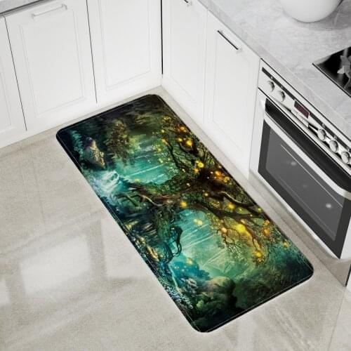 Animation Forest Floor Mat Dream Green Tree Sofa Soft Area Rugs Living Room Bedroom Bathroom Decoration Large Print Carpet