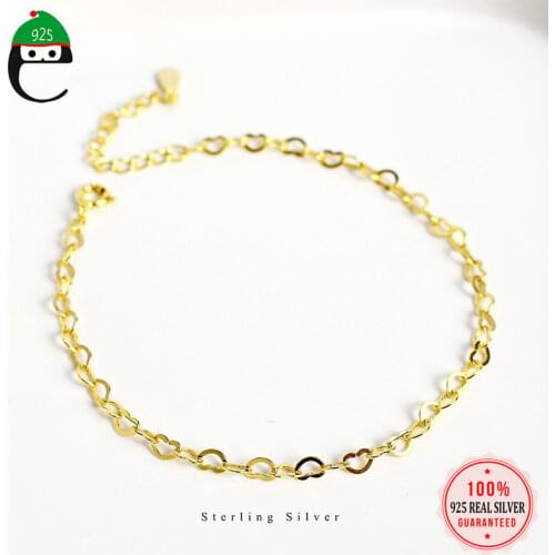 ElfoPlataSi 100% 925 Solid Real Sterling Silver Hollow Love Heart Bracelet For Women Wife Girls Lady OL Silver Jewelry ED308