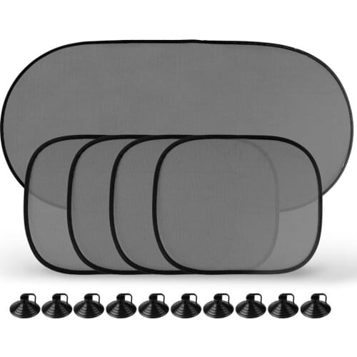 5Pcs/set Sunshade With 10 Auto Window Suctions Black Car Sunshade Universal Cars Sun Shade Cars Styling Cover Sun Visor Curtain