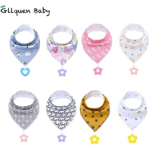 Baby Bandana Drool Bibs Absorbent Soft 100% Organic Cotton Teething Toys Baby Bibs for Infant Feeding tool Baby Shower Gift