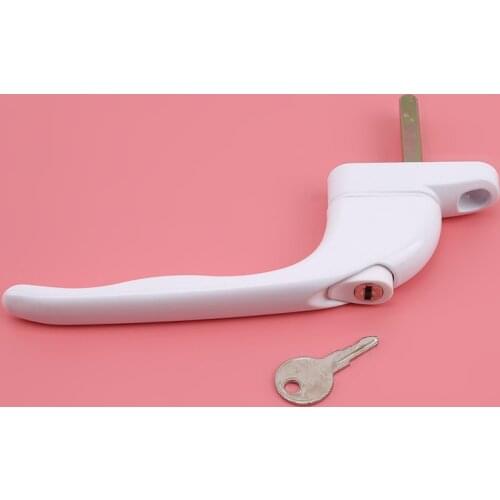 White Aluminum Alloy Window Handle With Locks Universal Door Handle Key Locking For Double Glazing Kid Security Door Lock