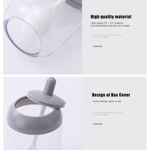 Seasoning Bottle Salt Sugar Spice Storage Jar with Spoon Kitchen Supplies A1