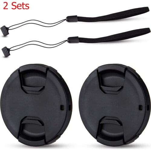 JJC 2PCS Camera Lens Cap Holder Cover 37mm 40.5mm 43mm 46mm 49mm 52mm 55mm 58mm 62mm 67mm 72mm 77mm 82mm 86mm 95mm for DSLR Lens