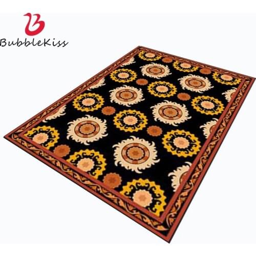 Bubble Kiss European Style Carpet In The Living Room Circle Flower Orange Pattern Bedroom Decor Rug Customized Bedside Floor Mat