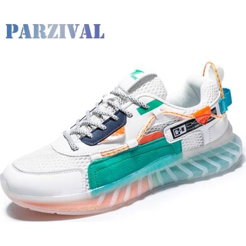 PARZIVAL Men Shoes Summer Men Casual Shoes Breathable Men Sneakers Lace Up Tenis Man Shoes Outdoor Sport Running Shoes
