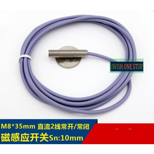 M8 magnetic induction two-wire DC normally open NO normally closed NC magnet proximity Connector Sn10mm DC10-30V