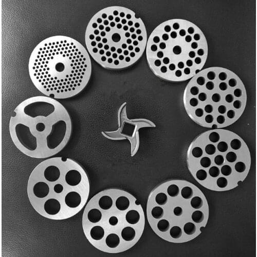 #12 1pc #12 Type Meat Grinder Plate 3-18mm Manganese Steel Knife For Mixer Food Chopper