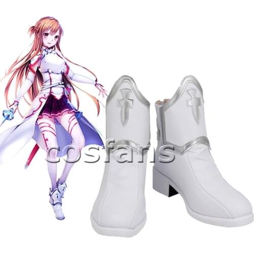 Sword Art Online Yuuki Asuna Cosplay shoes women SAO Asuna Yuki Role Play Cosplay Boots Anime Women Shoes Game White Shoes 2020