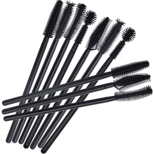 50 pcs Disposable Silicone Eyelashes Brushes Applicator Eye Lash mascara wands Brush Eyelash Extension women Makeup Tools