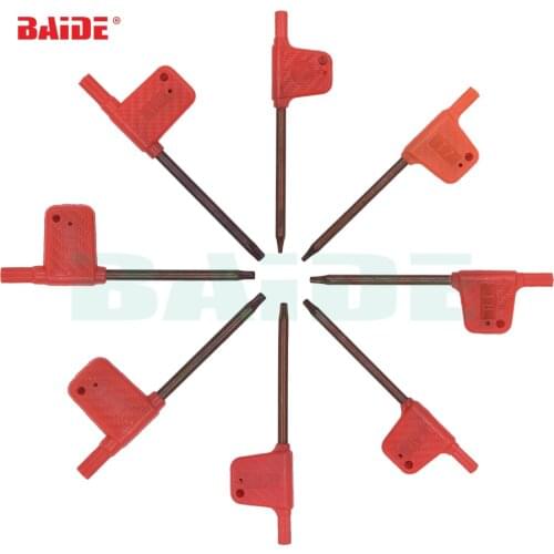 T6 T7 T8 T9 T10 T15 T20 Torx Screwdriver Spanner Key Small Red Flag Screw Drivers Tools 2000pcs/lot