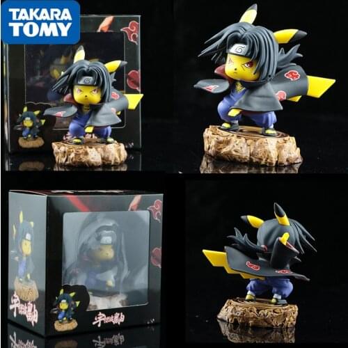 Takara Tomy Pokemon Anime Characters New Hand-made Kawaii Pikachu Cosplay Uchiha Itachi Model Children Toy Birthday Gift
