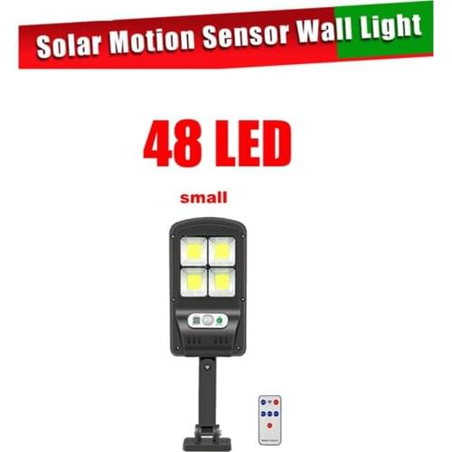 Tabular oblong Solar LED Light Outdoor 48 LED 4 Head Motion Sensor Remote Control Lamp Wide Angle Illumination solar Wall lamps