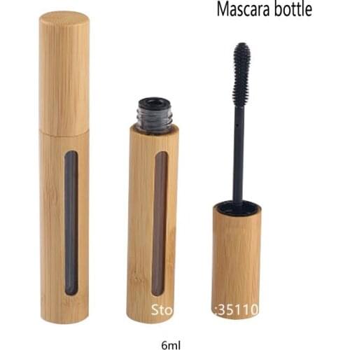 20pcs/lot 6ml Natural Bamboo Empty Mascara Tube DIY High Quality Cosmetic Eye Liquid Packing Bottle Tube Bamboo Mascara Bottle