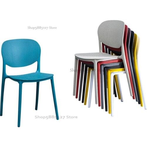 Nordic Plastic Chair Adult Back Chair Simple Home Dining Chair Restaurant Training Chair Desk Chair Hollow Plastic Chair