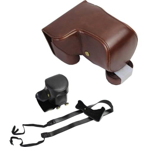 Camera bag PU leather case For Sony A6500 ILCE-6500 ILCE6500 Protective Cover Pouch With Shoulder Strap High Quality