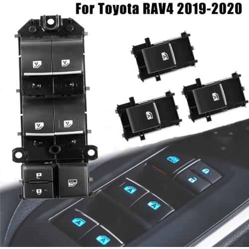 LED Backlight Car Electric Window Lifter Switch Control Button for Toyota RAV4 2019 2020 Left Driving Window Master Controller