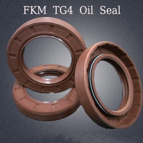 TG4 Skeleton Spring Three Lip Brown FKM Shaft Oil Seal Rubber Gaskets ID 22mm OD 28/30/32/35/37/38/40/42/45/47/48/50/52mm