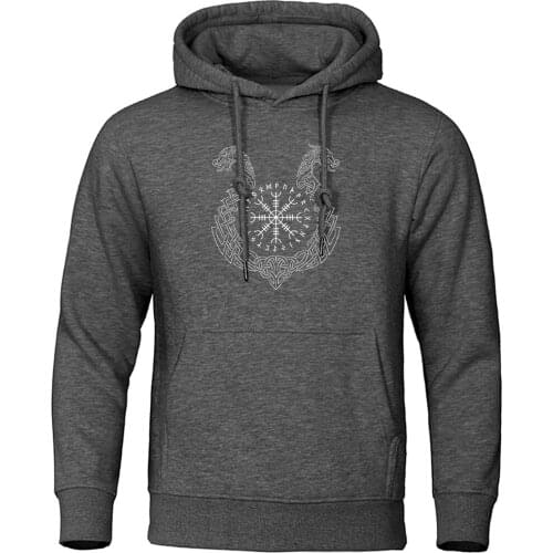 Viking Personality Pullover Cartoon Image Printing Men Hoodie Oversized Korean Hoody Fashion Brand Sweatshirts Man Streetwear