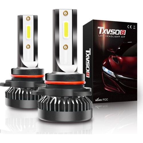 TXVSO8 Mini 9006 HB4 H4 LED Headlight Bulb 12V COB Diode Lamps 6000K 360 Degree 9006 Headlights Lampara faros led para auto