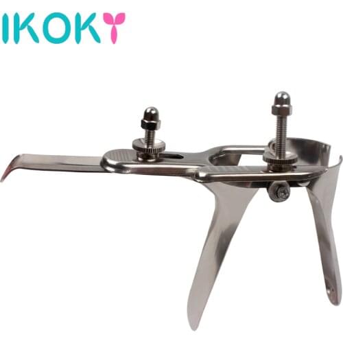 IKOKY Voyeuristic Device Vaginal Dilators Expansion Medical Themed Toys Colposcope Stainless Steel Speculum Sex Toys for Women