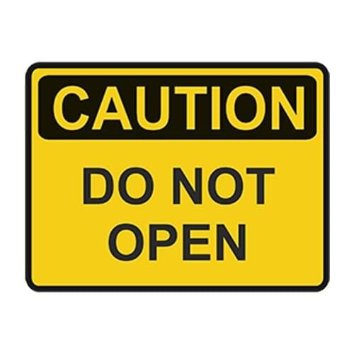 SZWL Do Not Open Caution Sticker WARNING Danger Safety Vinyl Decal Waterproof Sunscreen Car Sticker Automobile Decals,13cm*10cm