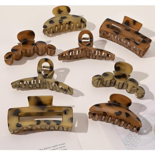 Vintage Claw Clip Women Hair Clip Elegant Leopard Geometry Hair Clips Hair Accessories Hair Claw Clip Girls Hair Clips for Hair