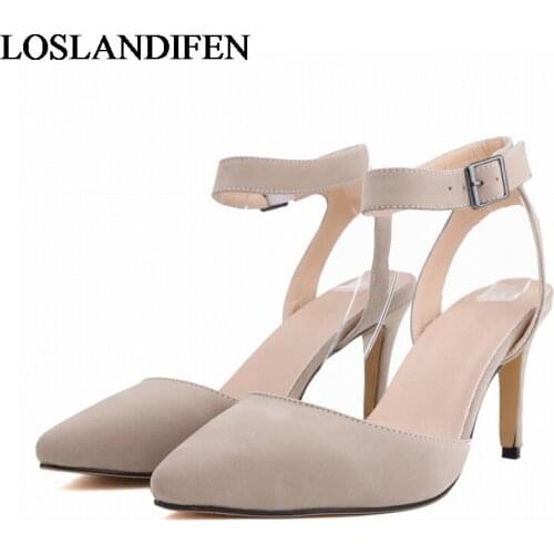 Big Size 35-42 Fashion 2020 New Pointed Toe Sandals Woman Sexy High Heels Summer Shoes Female Pink Red Black Shoes NLK-A0159