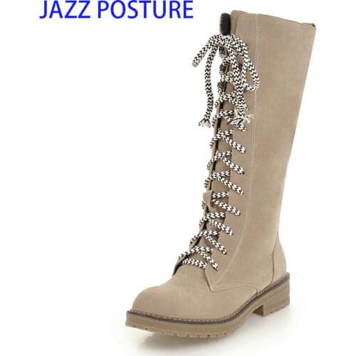 Flats Lace up Snow Boots Female Beige Ladies black Dark brown Casual Half Boots for Womens Autumn Winter Shoes Woman z285