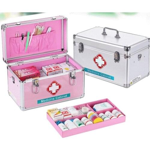 10 inch-16 inch aluminum home medical kit multi-storey hospital use first aid kit medical case portable drug storage box