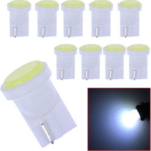 10PCS T10 COB W5W LED Car Wedge Width Door Side Light Bulb White Lamp Tail Parking License Plate Lights Car Styling