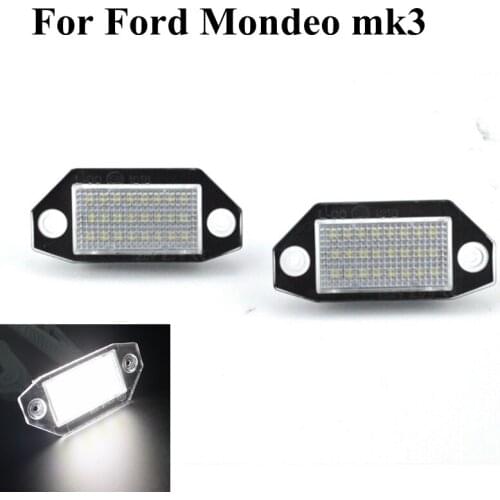 2Pcs 24SMD No Error LED Number License Plate Light Lamp For Ford Mondeo MK3 2000-2007
