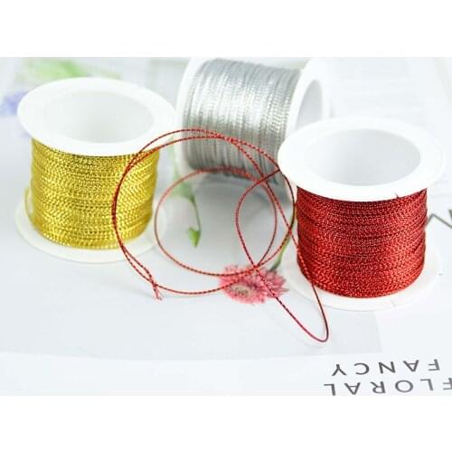 20 Meters 1mm Rope Gold Silver Red Cord Thread String Strap Ribbon Tag Line Bracelet Making Clothing Gift Wrapping Rope Supplies