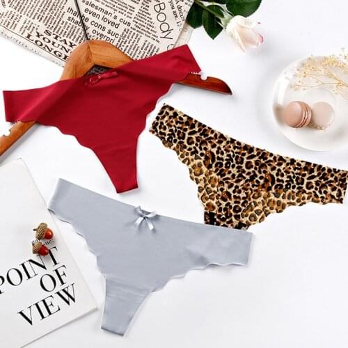 3Pcs Woman Underwear Sexy Seamless Thong Panty Female Panties T-back Solid Soft G-string for Woman Comfortable Lingire Brief