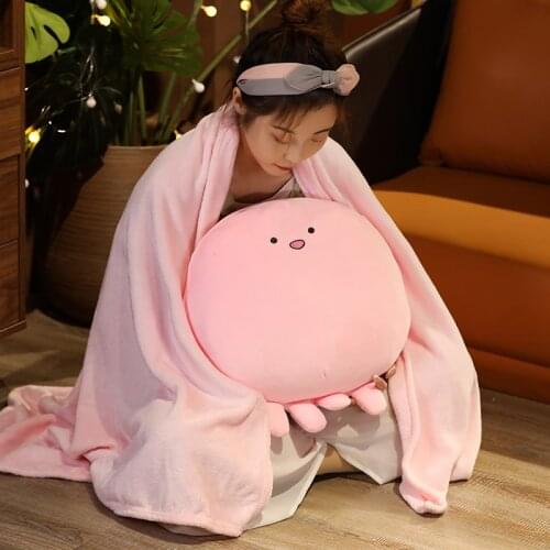 3 in 1 Octopus Blanket Adorable Hand Warmer Pillow Lunch Break Pillow Cute Plush Soft Stuffed Toy Octopus Toy Stuffed Animals