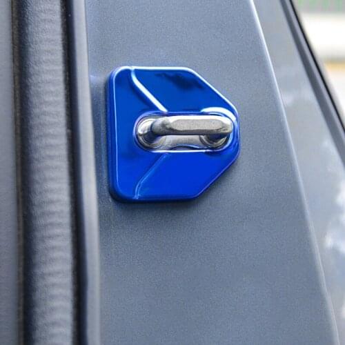 4Pcs For Subaru STI Impreza Forester Outback Legacy Car Door Lock Sticker Metal Cover Auto Decorative Exterior Accessories