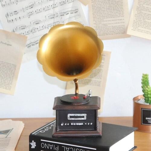 5pcs/Lot Modern Home Office Decoration Accessories Handmade Jewelry Creative Gift Bedroom Resin Phonograph Decorations ZPJ090