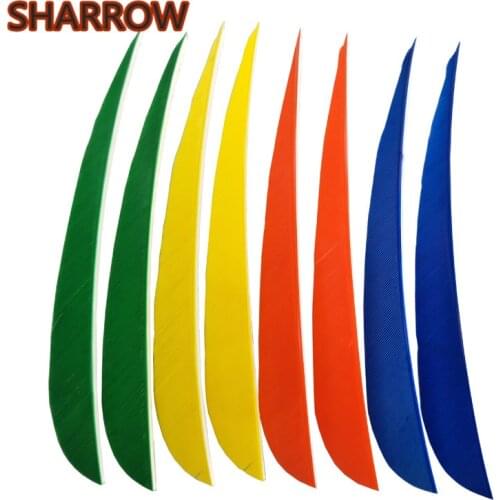 50Pcs 5" Archery Arrow Feather Natural Turkey Fletches Fletching Water Shaped Right Wing For Arrow Shaft DIY Tools Accessories