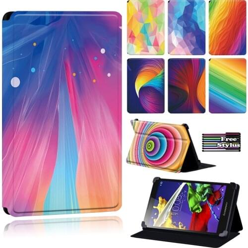 Watercolor Tablet Case for Lenovo Tab 2 A8/Tab 2 A7-(10/10F)/A10-70/Tab 4(8/8 Plus/10 /10 Plus)/Tab 3(7 Essential/10.1) + Pen