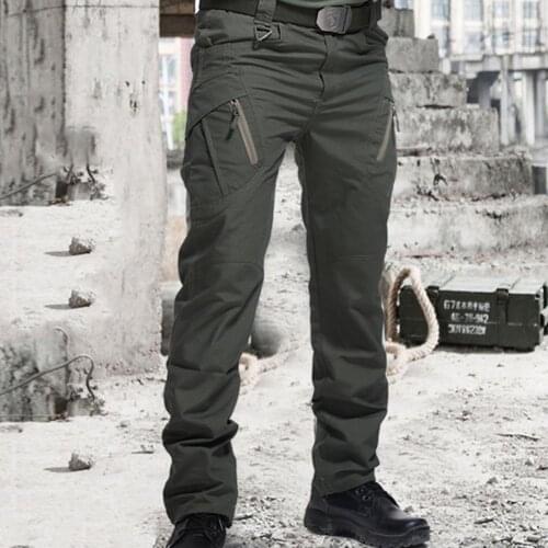 Cargo Pants Multi-Pocket Skin Friendly Cotton Blend Water Resistant Long Pants for Outdoor