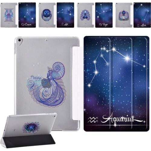 For Apple IPad Air 3 10.5" Tri-fold Cover Case for Air 4 10.9"/Air 1 2 9.7"star sign PU Leather Smart Tablet Stand Case+Stylus
