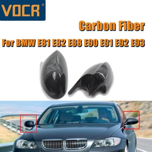 Carbon Fiber Side Door Rearview Side Mirror Cover For BMW E90 E91 2005-2007 E92 E93 2006-2009 E80 E81 E87 Car Accessories
