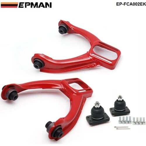 EPMAN Adjustable Front Upper Control Arms Arm Camber Kit Racing For Honda Civic 96-00 RED EP-FCA002EK