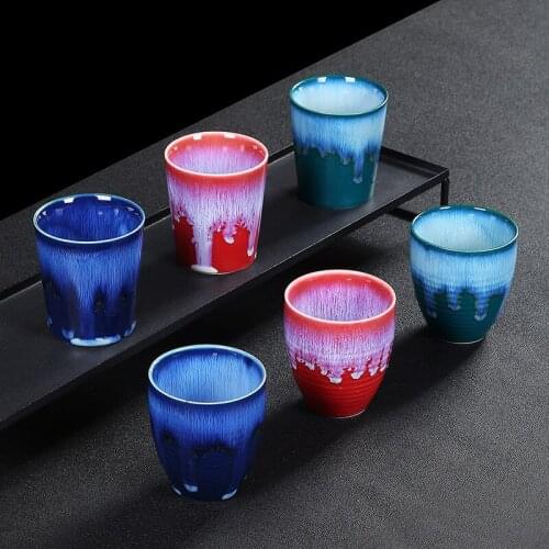 Ceramic kiln variable flow glaze espresso cup large family master Tea Cup Kung Fu tea set tea cup cute coffee mugs and cups