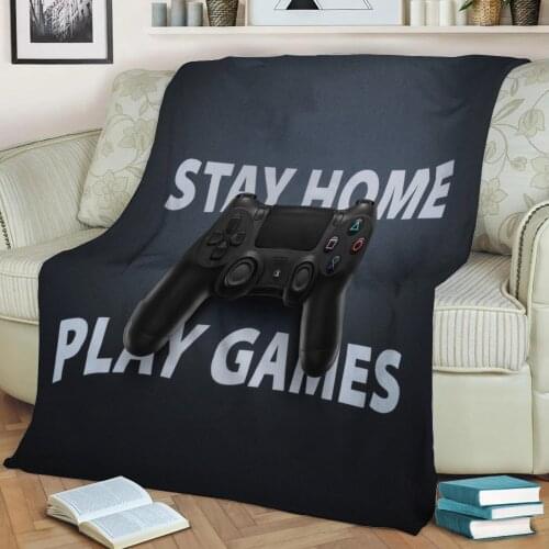 Controller SHB Throw Blanket Print on Sherpa Blankets Soft for Sofa Customized DIY Plush Thin Quilt