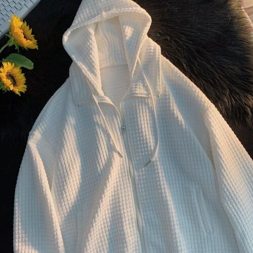 Korean Chic Streetwear Hooded Women Jackets Vintage Harajuku Ulzzang Oversize Jacket Japanese Preppy Style Zipper Coats