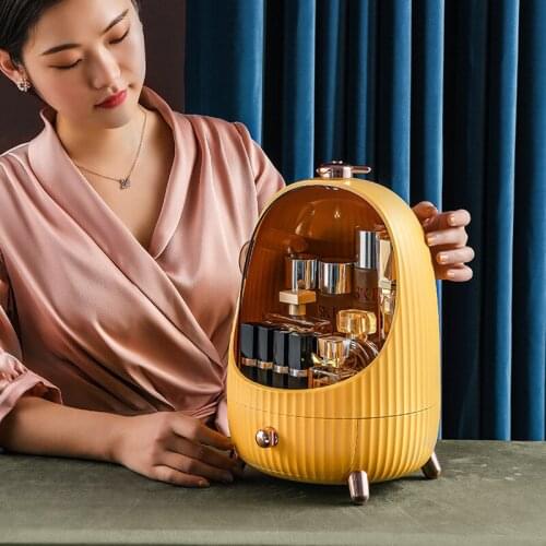 LED Lamp Cosmetics Storage Box Lipstick Acrylic Drawer Rack Online Celebrity Dresser Household Finishing Box Jewelry Box