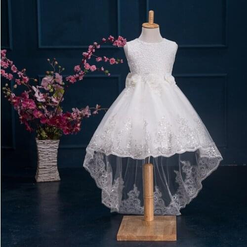 Summer White Kids Dress Baby Girl 2019 Flower Lace Princess Party Wedding Dresses for Girls Costume Ball Gown Children Clothing
