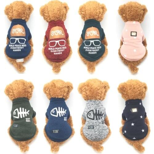 Cute Print Pet Clothes for Small Dogs Cats Cozy Cotton Puppy Dog Cat Hoodie Coat Chihuahua Pug Bulldog Sweatshirt Pets Clothing